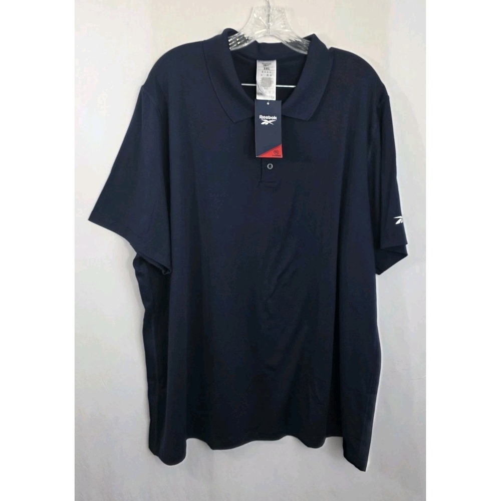 Reebok Short Sleeve Performance Training Polo Shirt Men 2XL Vector Navy Pullover